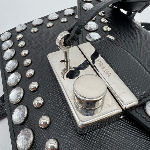 Prada Saffiano Studded Mini 2-Way Bag - Picture 10 of 10